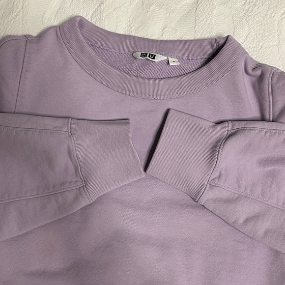 Uniqlo Crop Mauve Sweat Shirt Women's Size Medium Athleisure Spring Comfy *READ* - Picture 1 of 11